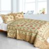[Foliflora] Cotton 3PC Vermicelli-Quilted Printed Quilt Set (Full/Queen Size)