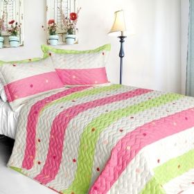 [Colorful Life] Cotton 2PC Vermicelli-Quilted Patchwork Quilt Set (Twin Size)