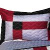 [Wine Field] 3PC Vermicelli - Quilted Patchwork Quilt Set (Full/Queen Size)