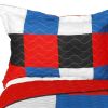 [Delicate Plaid - B] Vermicelli-Quilted Patchwork Plaid Quilt Set Full/Queen