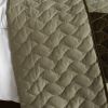 [Milky Quartz - B] Vermicelli-Quilted Patchwork Geometric Quilt Set Full/Queen