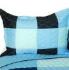 [Shipshape] Vermicelli-Quilted Patchwork Plaid Quilt Set Full/Queen
